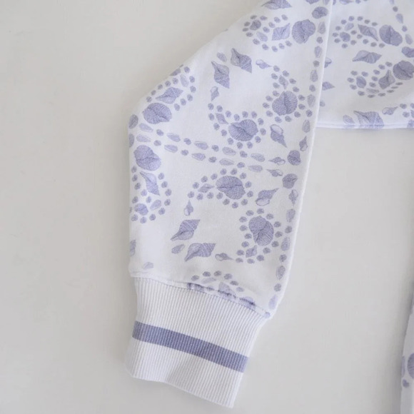 SER.O.YA Foster Hoodie Pullover Sweater White & Purple Floral  M NWT - Picture 9 of 14